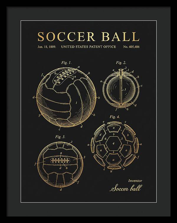 Soccer Ball Gold Patent Us405486
