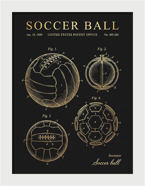 Soccer Ball Gold Patent Us405486