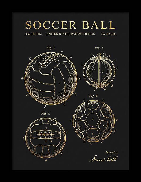 Soccer Ball Gold Patent Us405486