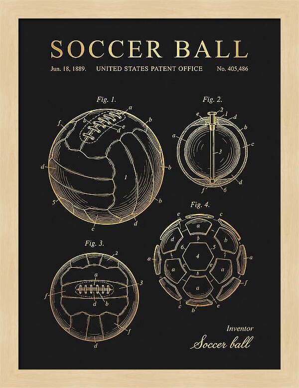 Soccer Ball Gold Patent Us405486