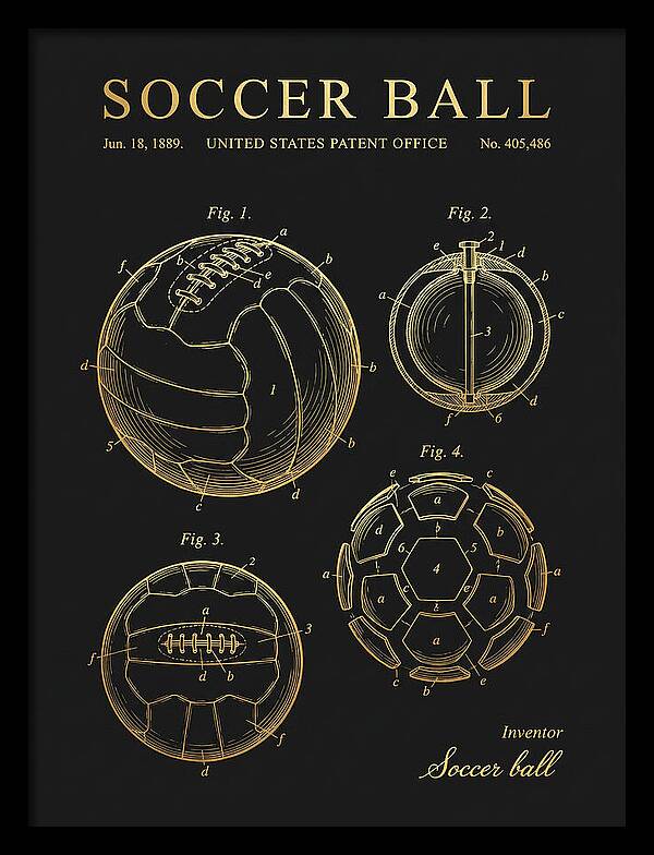 Soccer Ball Gold Patent Us405486