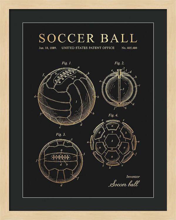 Soccer Ball Gold Patent Us405486