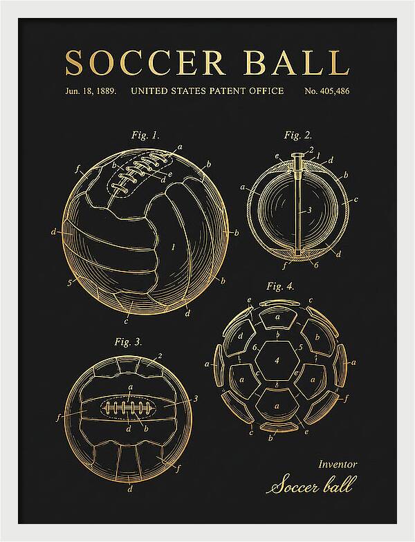 Soccer Ball Gold Patent Us405486