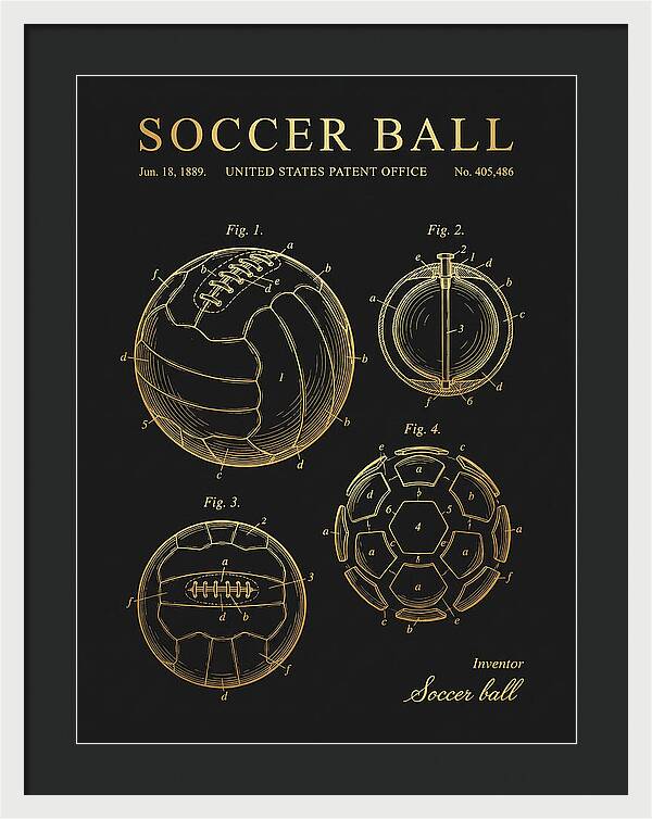 Soccer Ball Gold Patent Us405486