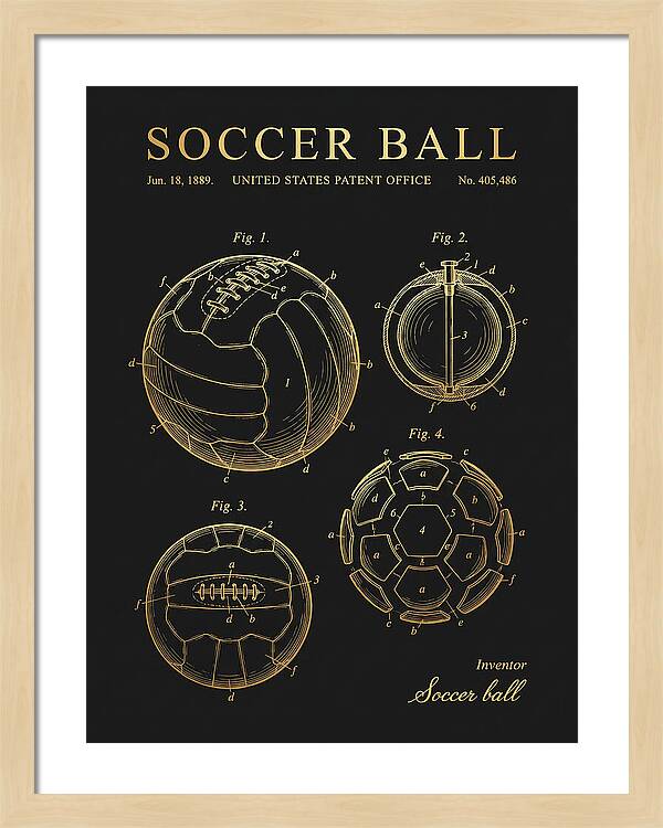Soccer Ball Gold Patent Us405486