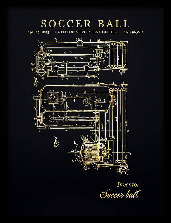 Soccer Ball Gold Patent Us496082