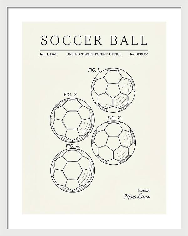 Soccer Ball Minimalist Patent Usd199535s