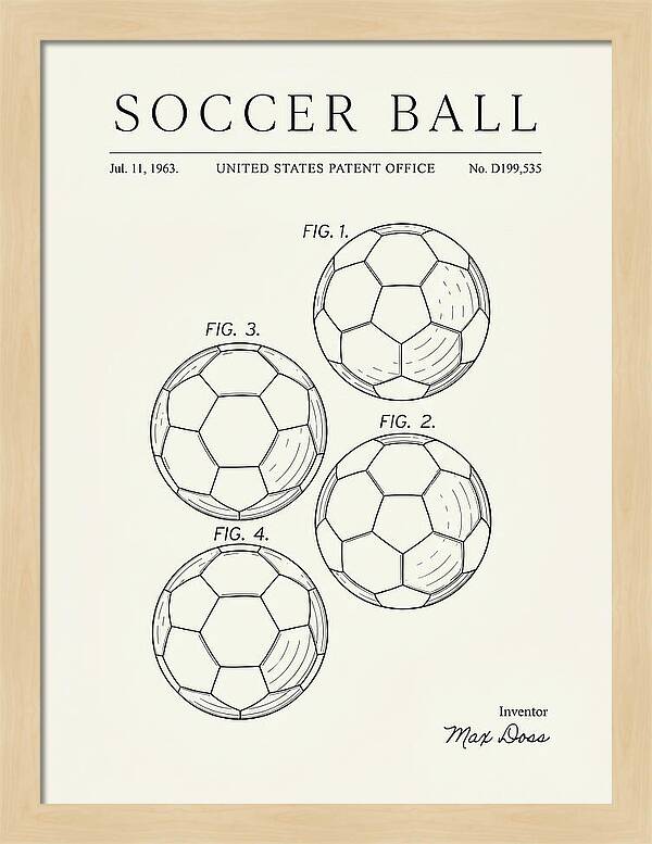 Soccer Ball Minimalist Patent Usd199535s
