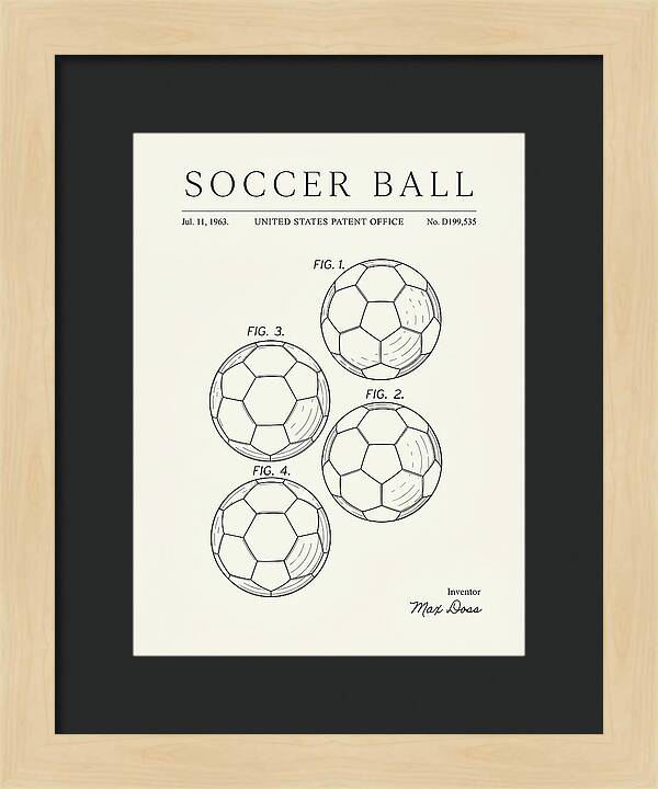 Soccer Ball Minimalist Patent Usd199535s