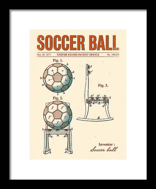 Soccer Ball Retro Patent Us199535