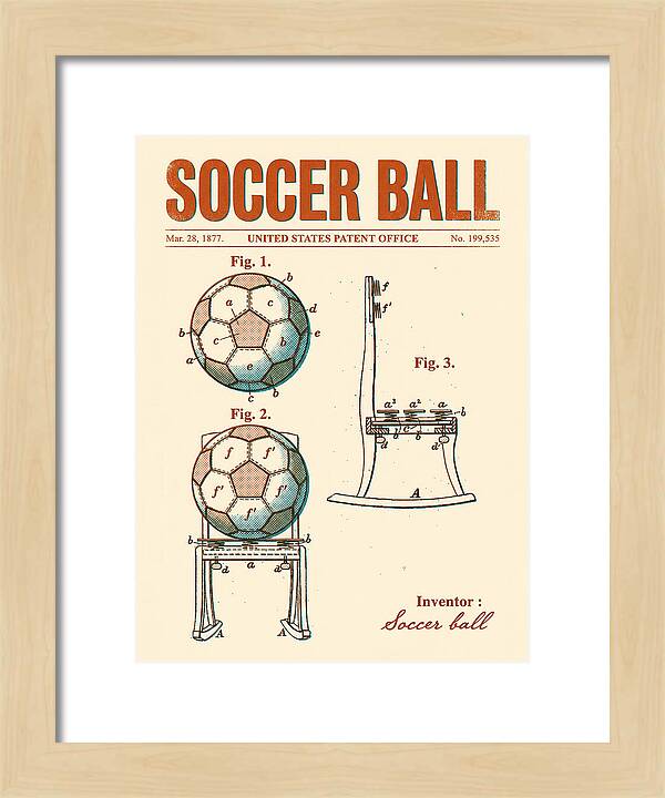 Soccer Ball Retro Patent Us199535