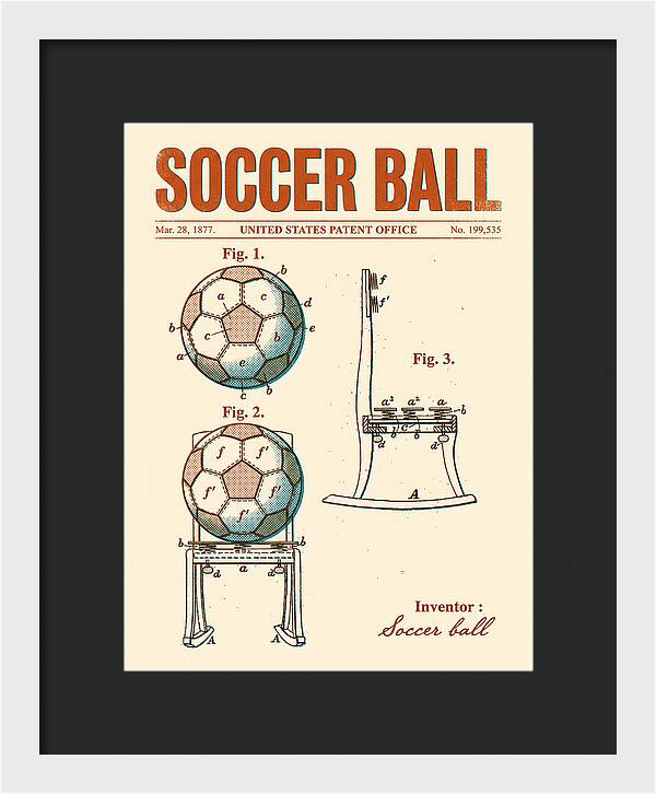 Soccer Ball Retro Patent Us199535
