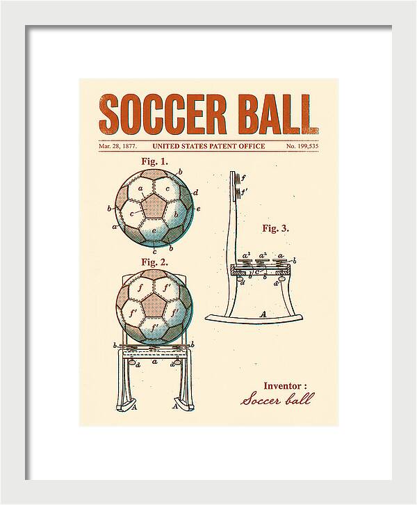 Soccer Ball Retro Patent Us199535