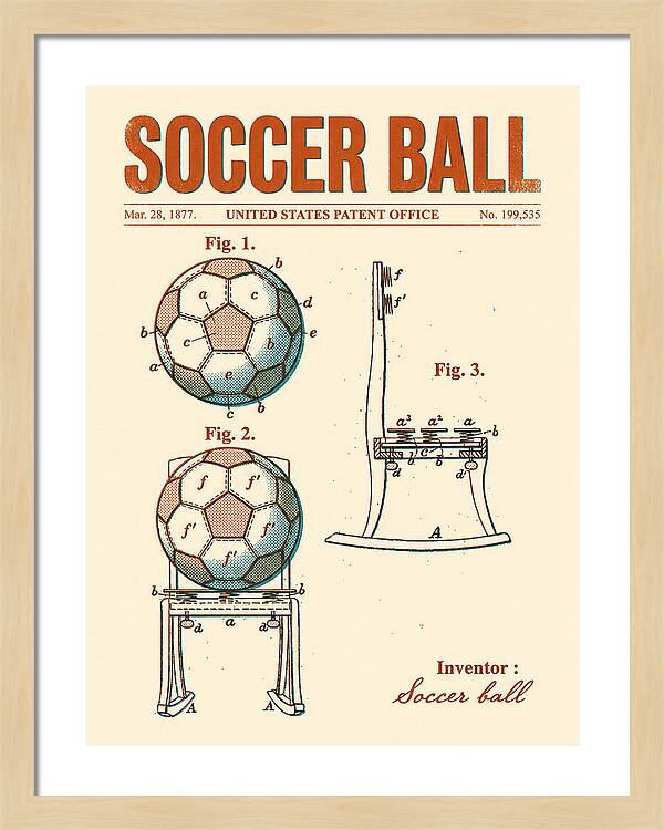 Soccer Ball Retro Patent Us199535