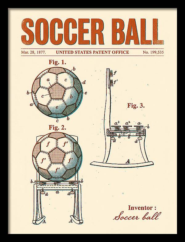 Soccer Ball Retro Patent Us199535