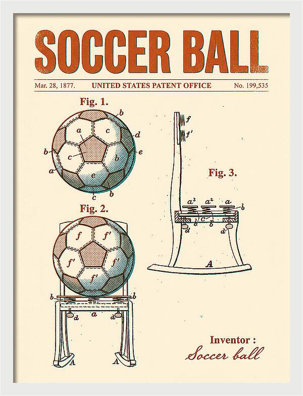 Soccer Ball Retro Patent Us199535