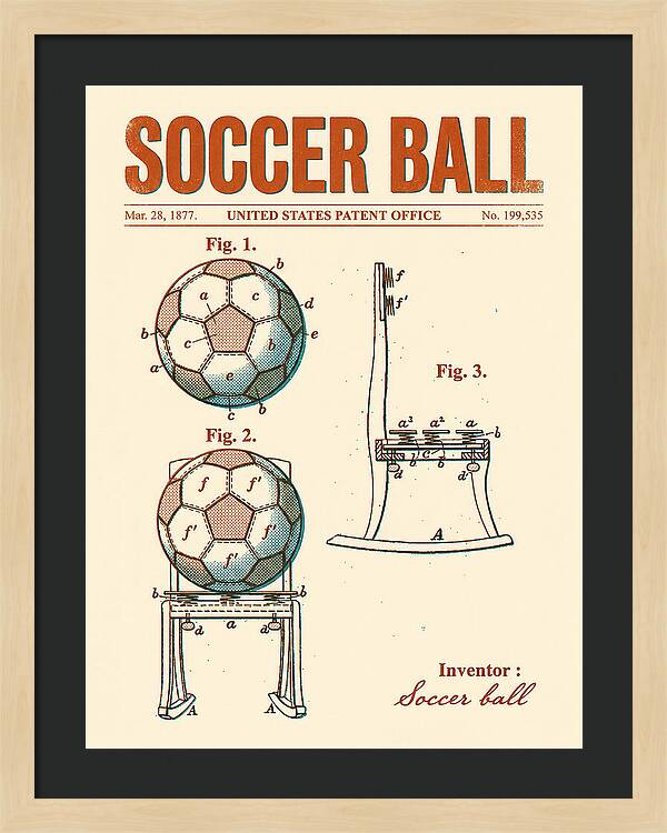 Soccer Ball Retro Patent Us199535