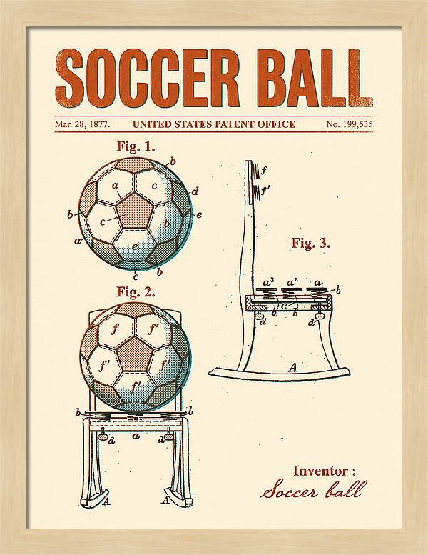 Soccer Ball Retro Patent Us199535