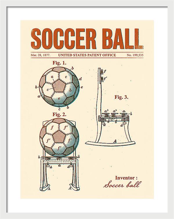 Soccer Ball Retro Patent Us199535