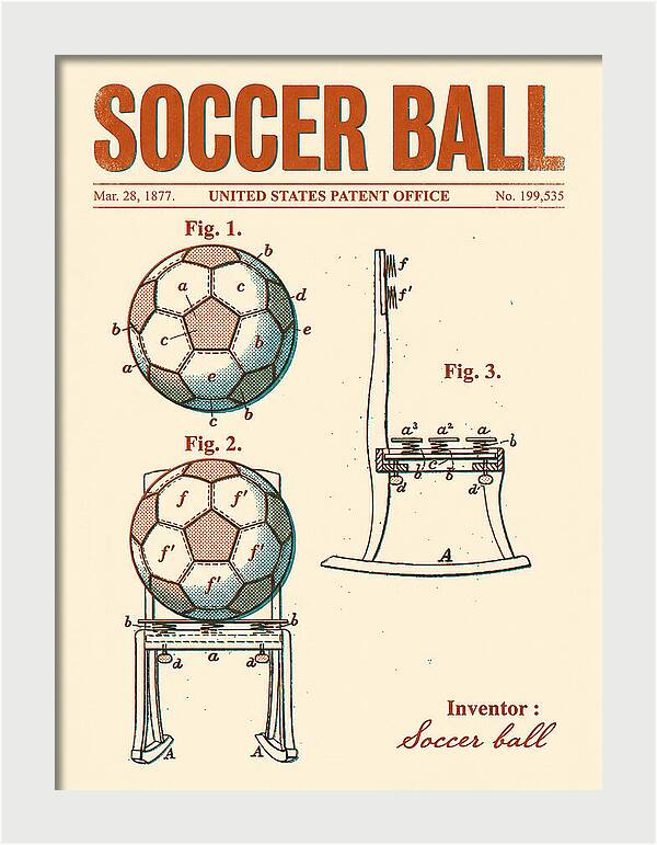 Soccer Ball Retro Patent Us199535