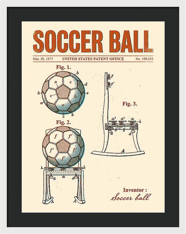 Soccer Ball Retro Patent Us199535