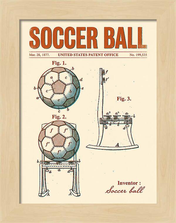Soccer Ball Retro Patent Us199535