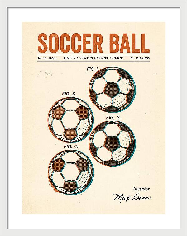 Soccer Ball Retro Patent Usd199535s