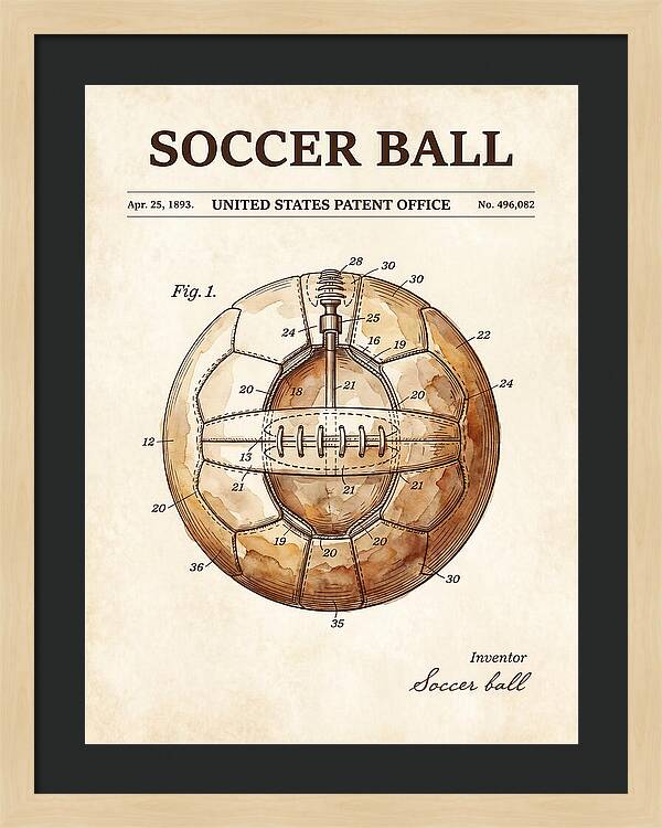 Soccer Ball Watercolor Patent Us496082