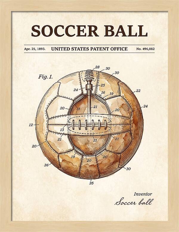Soccer Ball Watercolor Patent Us496082