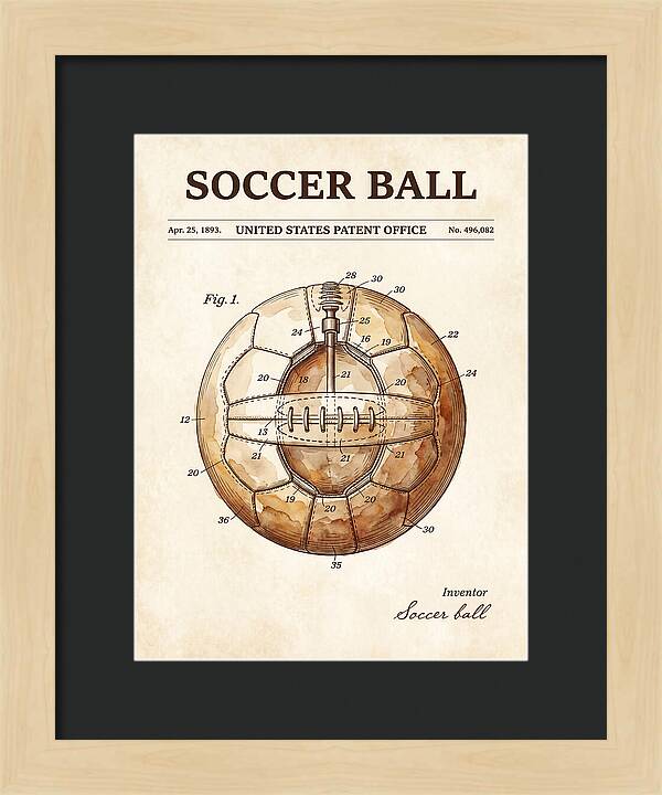 Soccer Ball Watercolor Patent Us496082