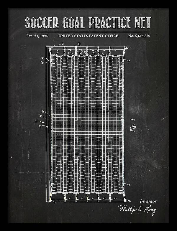 Soccer Goal Practice Net Chalkboard Patent Us5615889