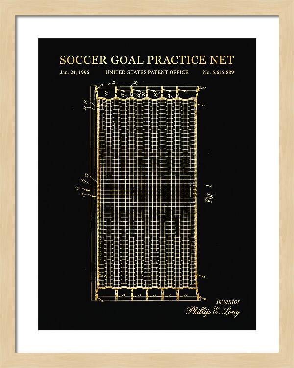 Soccer Goal Practice Net Gold Patent Us5615889