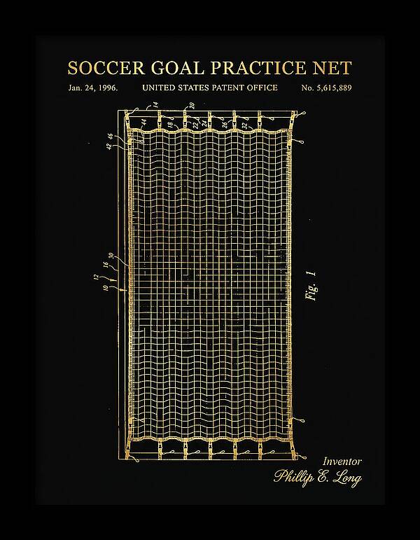Soccer Goal Practice Net Gold Patent Us5615889