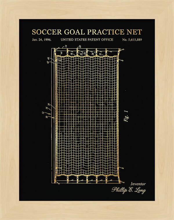 Soccer Goal Practice Net Gold Patent Us5615889