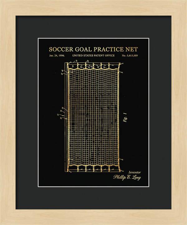 Soccer Goal Practice Net Gold Patent Us5615889