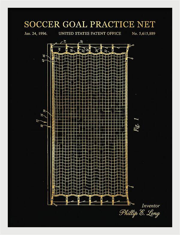 Soccer Goal Practice Net Gold Patent Us5615889