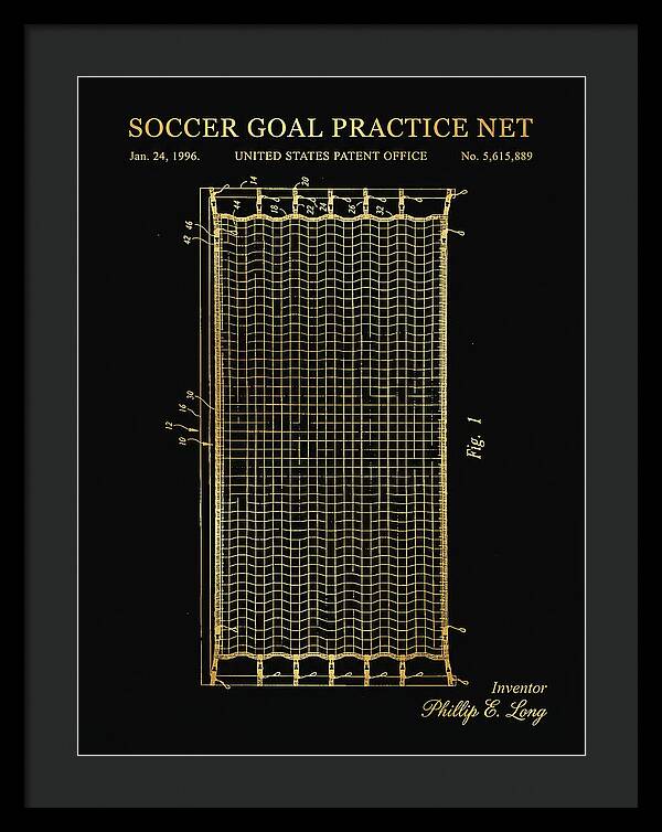 Soccer Goal Practice Net Gold Patent Us5615889