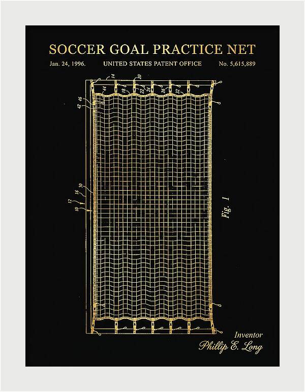 Soccer Goal Practice Net Gold Patent Us5615889