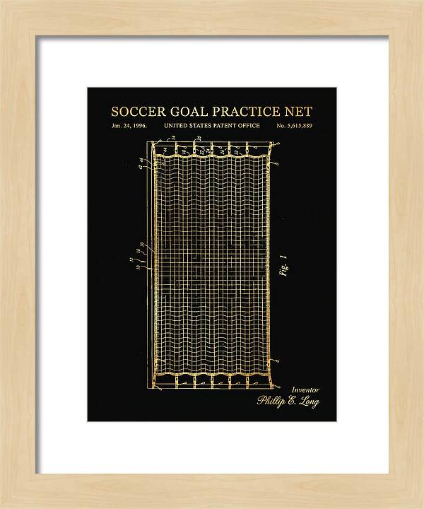 Soccer Goal Practice Net Gold Patent Us5615889