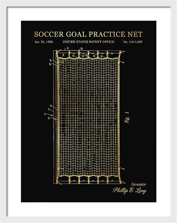 Soccer Goal Practice Net Gold Patent Us5615889