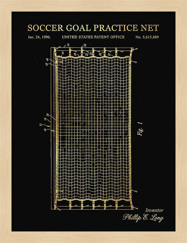 Soccer Goal Practice Net Gold Patent Us5615889