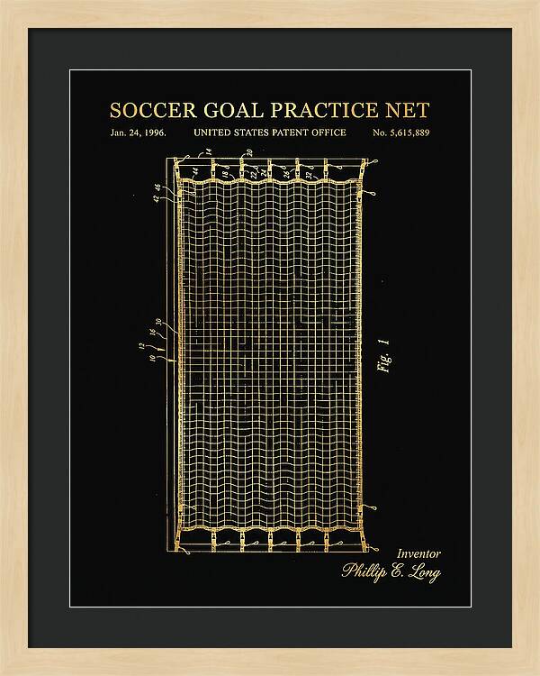 Soccer Goal Practice Net Gold Patent Us5615889