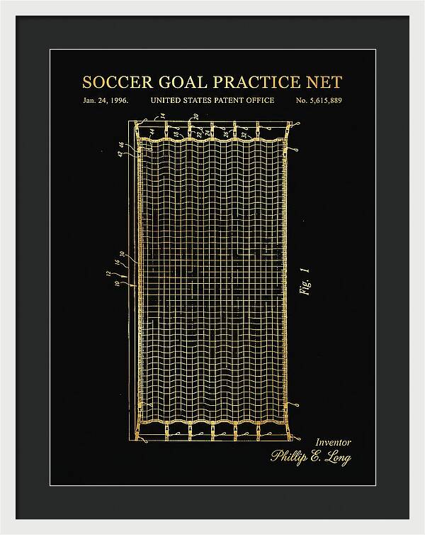 Soccer Goal Practice Net Gold Patent Us5615889