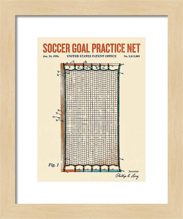 Soccer Goal Practice Net Retro Patent Us5615889