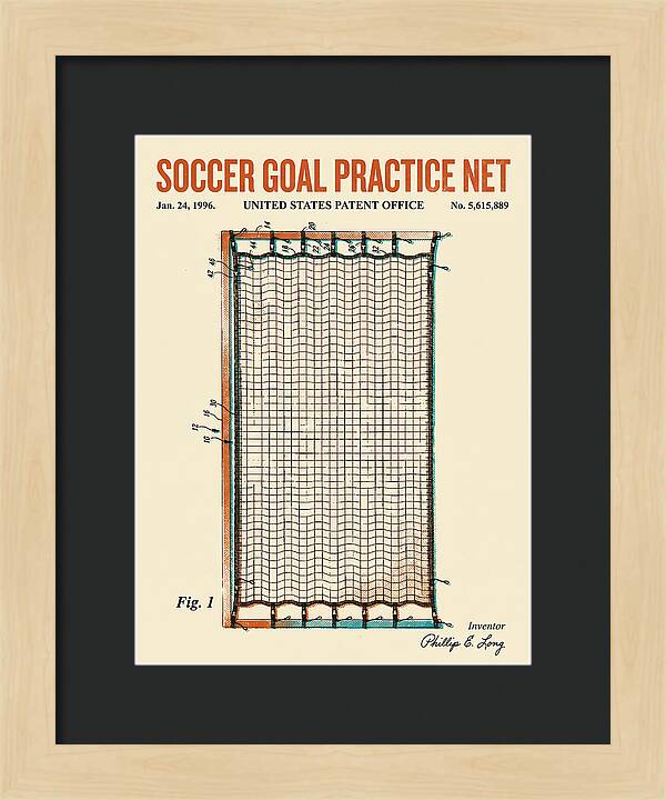 Soccer Goal Practice Net Retro Patent Us5615889