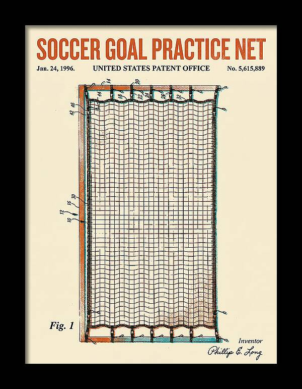 Soccer Goal Practice Net Retro Patent Us5615889