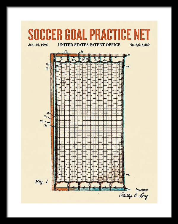 Soccer Goal Practice Net Retro Patent Us5615889