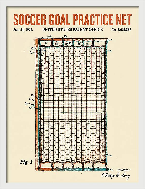 Soccer Goal Practice Net Retro Patent Us5615889