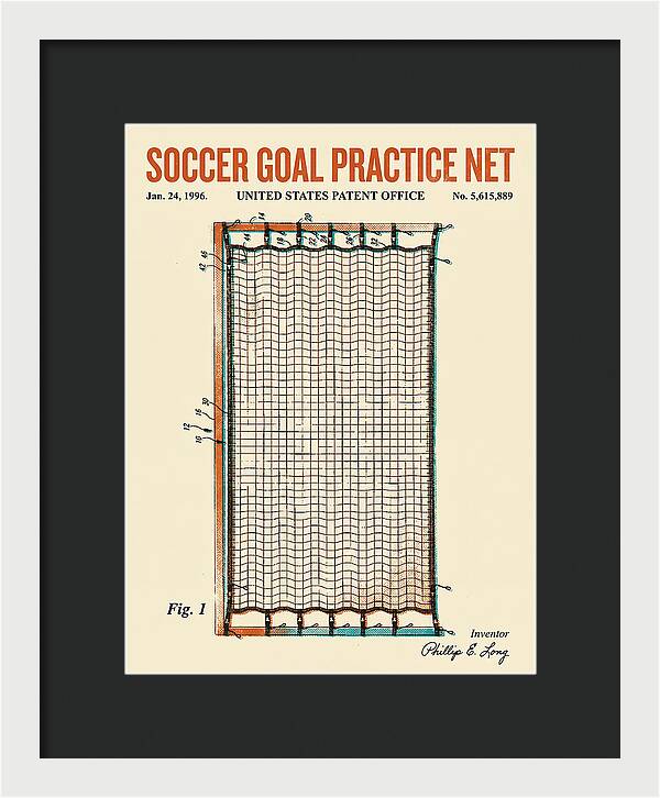 Soccer Goal Practice Net Retro Patent Us5615889