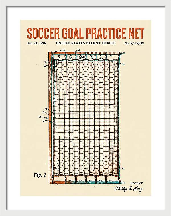 Soccer Goal Practice Net Retro Patent Us5615889
